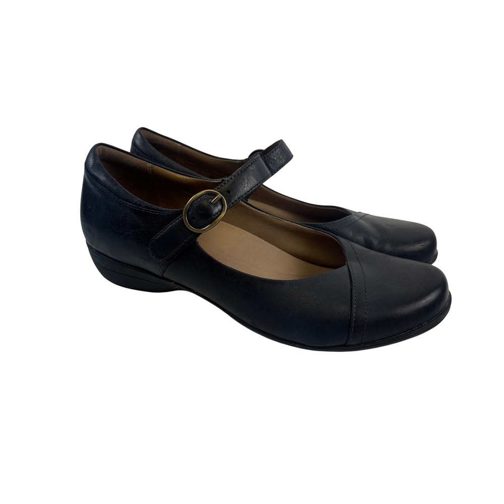 Dansko Fawna Mary Jane Navy Leather Comfort Adjustable Classic Womens 41 10.5